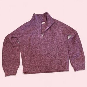 Women’s Cropped Madewell Purple Quarter-Zip Sweater